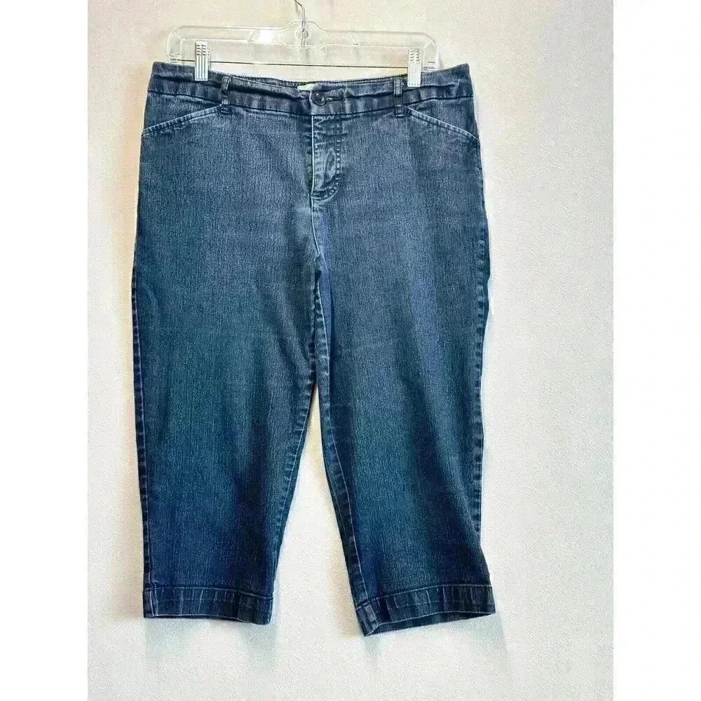 St. John's Bay Jeans Women's Size 10 Blue Crop Capri Cotton Blend‎ Casual Wear